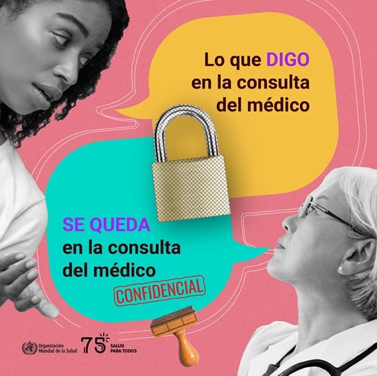 2023 Human Rights Day infographic confidentiality in Spanish